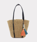 Bolso de playa de paja Giannina elegante en tonos naturales